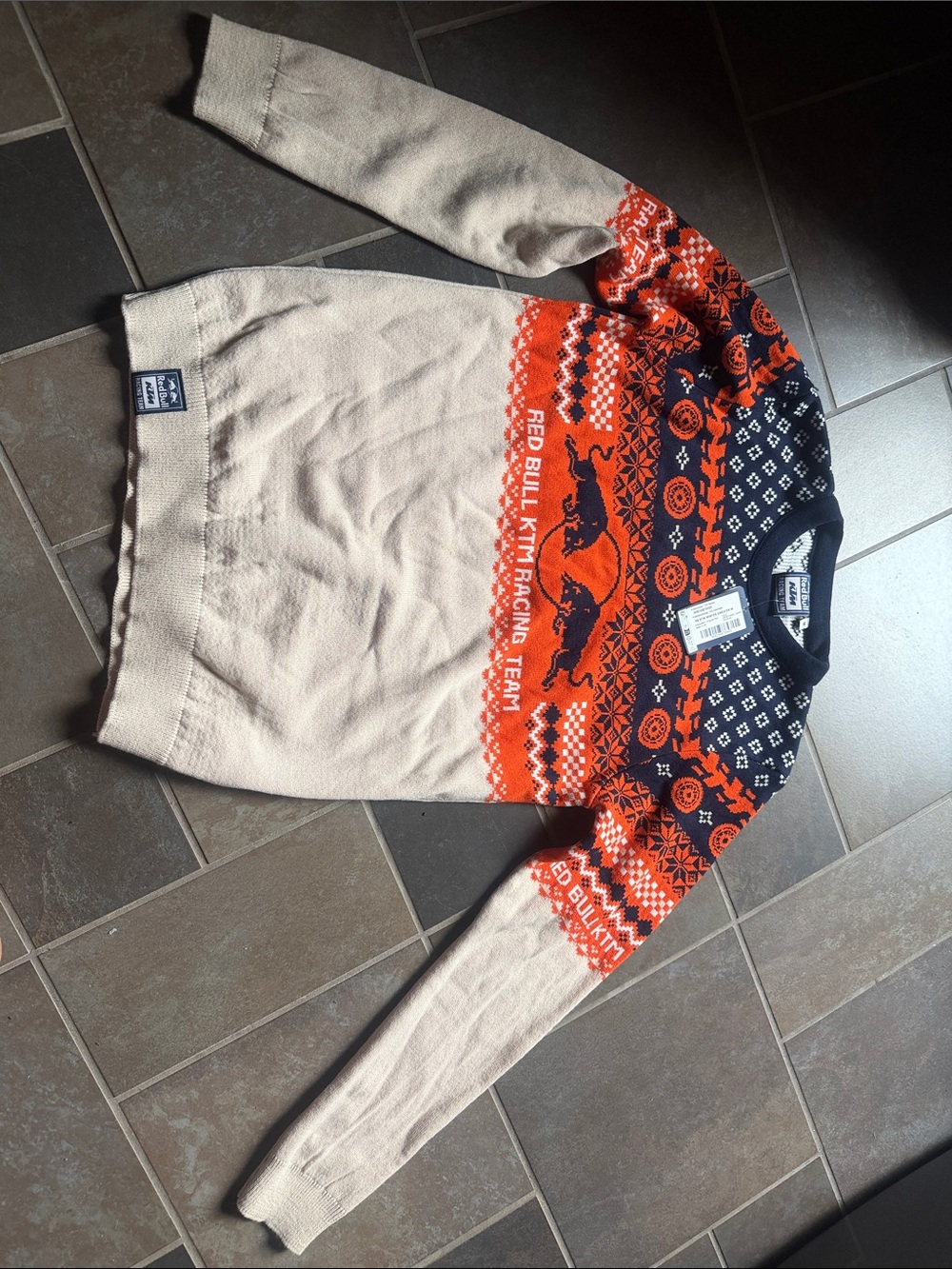KTM racing Men’s Fair Isle Crewneck Sweater Medium ugly Christmas NEW